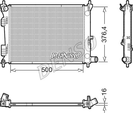 Denso DRM41017 - Радіатор, охолодження двигуна avtolavka.club