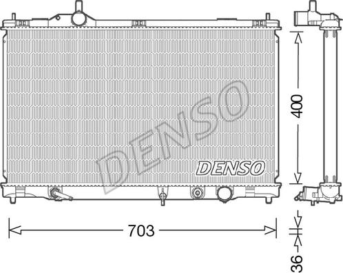 Denso DRM50095 - Радіатор, охолодження двигуна avtolavka.club
