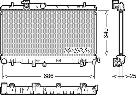 Denso DRM36020 - Радіатор, охолодження двигуна avtolavka.club