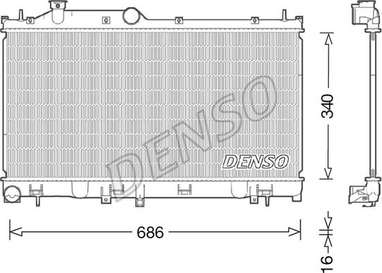 Denso DRM36021 - Радіатор, охолодження двигуна avtolavka.club