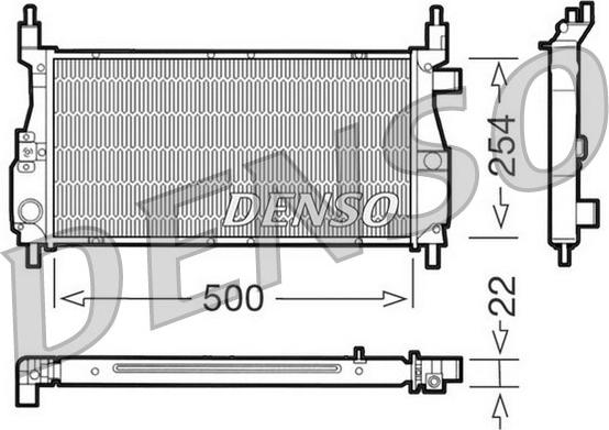 Denso DRM24003 - Радіатор, охолодження двигуна avtolavka.club