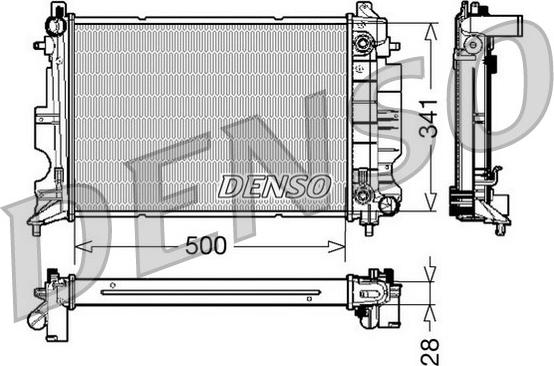 Denso DRM25013 - Радіатор, охолодження двигуна avtolavka.club
