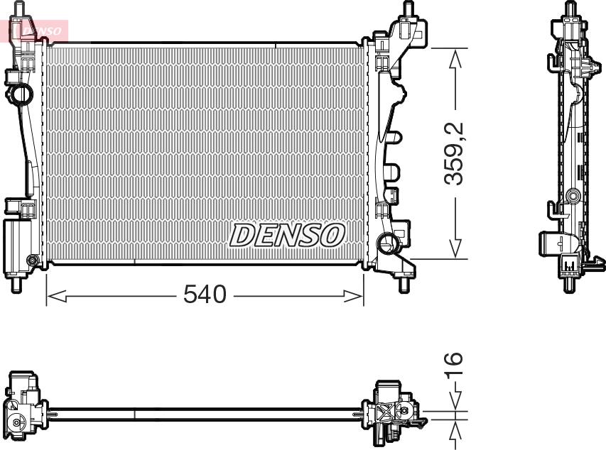 Denso DRM20130 - Радіатор, охолодження двигуна avtolavka.club