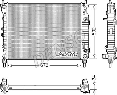 Denso DRM20124 - Радіатор, охолодження двигуна avtolavka.club