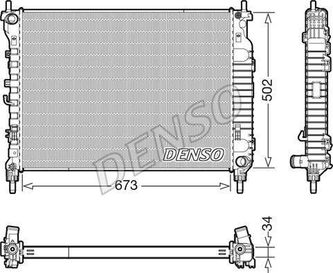 Denso DRM20125 - Радіатор, охолодження двигуна avtolavka.club