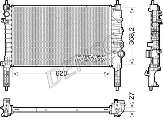 Denso DRM20122 - Радіатор, охолодження двигуна avtolavka.club