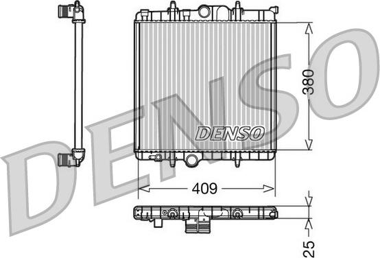 Denso DRM21025 - Радіатор, охолодження двигуна avtolavka.club