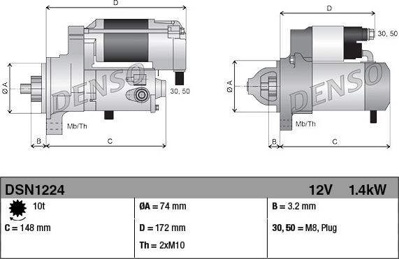 Denso DSN1224 - Стартер avtolavka.club