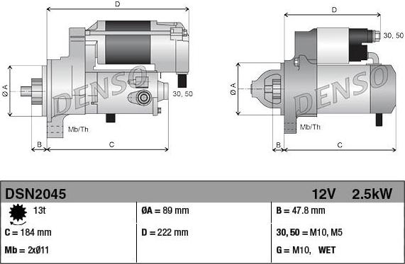 Denso DSN2045 - Стартер avtolavka.club