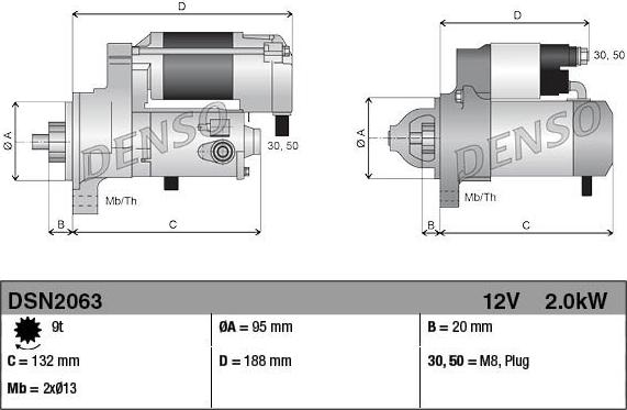 Denso DSN2063 - Стартер avtolavka.club