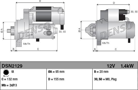 Denso DSN2129 - Стартер avtolavka.club