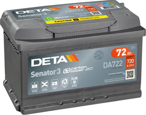 DETA DA722 - Стартерна акумуляторна батарея, АКБ avtolavka.club