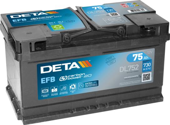 DETA DL752 - Стартерна акумуляторна батарея, АКБ avtolavka.club
