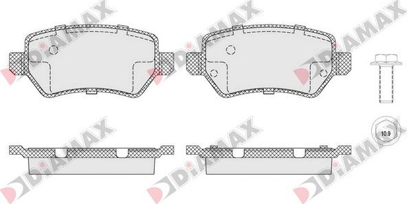 Diamax N09524 - Гальмівні колодки, дискові гальма avtolavka.club