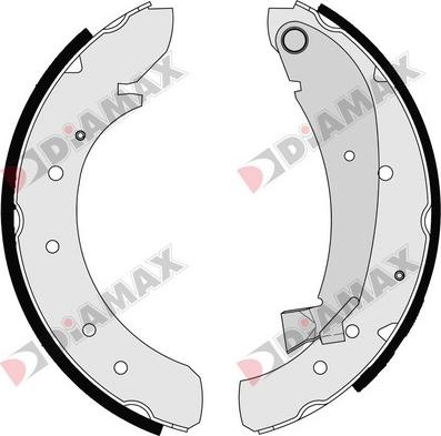 Diamax N01045 - Комплект гальм, барабанний механізм avtolavka.club