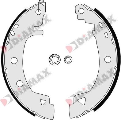 Diamax N01057 - Комплект гальм, барабанний механізм avtolavka.club