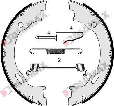 Diamax N01332 - Комплект гальм, ручник, парковка avtolavka.club