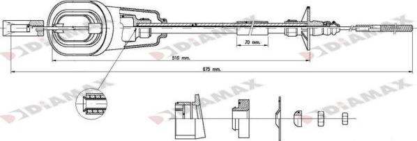 Diamax T8013 - Трос, управління зчепленням avtolavka.club