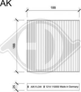 Diederichs DCI1214S - Фільтр, повітря у внутрішній простір avtolavka.club