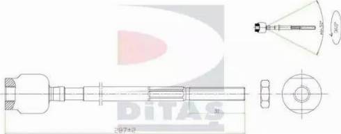 Ditas A2-5656 - Осьовий шарнір, рульова тяга avtolavka.club