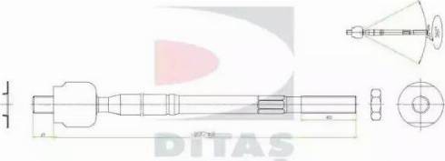 Ditas A2-5622 - Осьовий шарнір, рульова тяга avtolavka.club