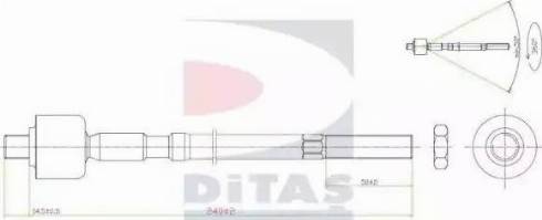 Ditas A2-5387 - Осьовий шарнір, рульова тяга avtolavka.club