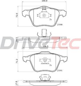 DriveTec DPAD1821 - Гальмівні колодки, дискові гальма avtolavka.club