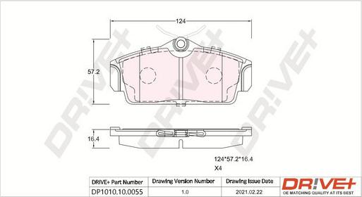 Dr!ve+ DP1010.10.0055 - Гальмівні колодки, дискові гальма avtolavka.club