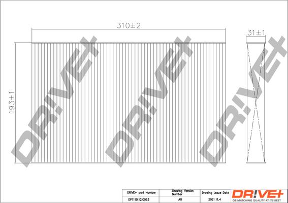 Dr!ve+ DP1110.12.0093 - Фільтр, повітря у внутрішній простір avtolavka.club