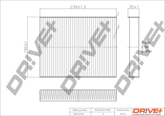 Dr!ve+ DP1110.12.0040 - Фільтр, повітря у внутрішній простір avtolavka.club