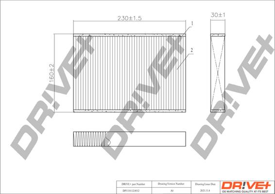 Dr!ve+ DP1110.12.0012 - Фільтр, повітря у внутрішній простір avtolavka.club