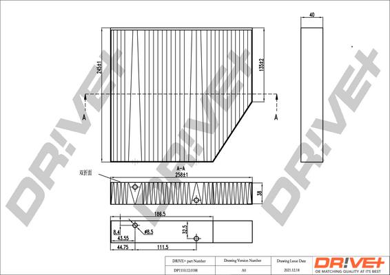 Dr!ve+ DP1110.12.0188 - Фільтр, повітря у внутрішній простір avtolavka.club