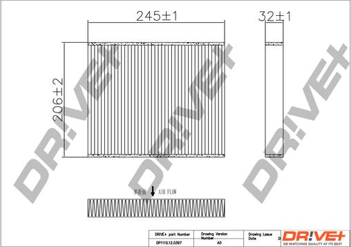 Dr!ve+ DP1110.12.0397 - Фільтр, повітря у внутрішній простір avtolavka.club