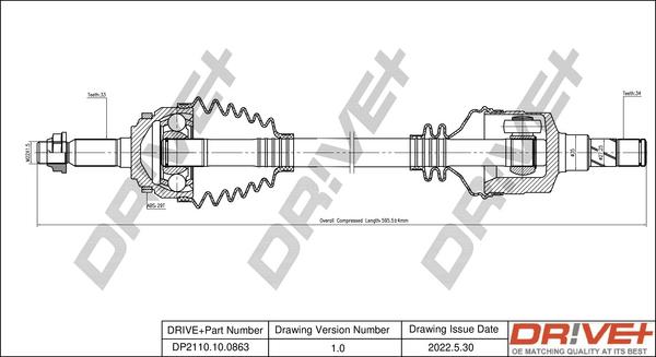 Dr!ve+ DP2110.10.0863 - Приводний вал avtolavka.club