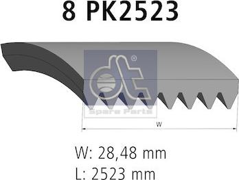 DT Spare Parts 4.80543 - Поліклиновий ремінь avtolavka.club