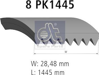 DT Spare Parts 4.80720 - Поліклиновий ремінь avtolavka.club