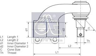 DT Spare Parts 5.22023 - Наконечник рульової тяги, кульовий шарнір avtolavka.club