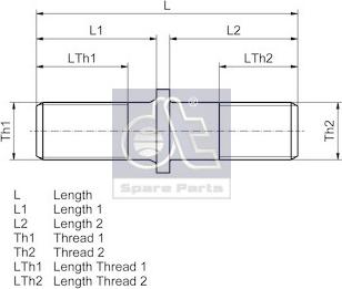 DT Spare Parts 10.10044 - Болт кріплення колеса avtolavka.club