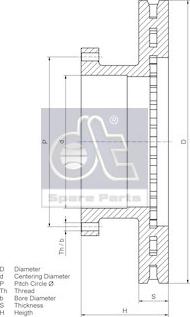 DT Spare Parts 3.62050 - Гальмівний диск avtolavka.club