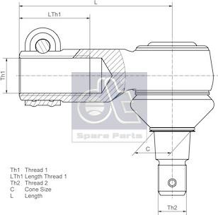 DT Spare Parts 6.51200 - Наконечник рульової тяги, кульовий шарнір avtolavka.club