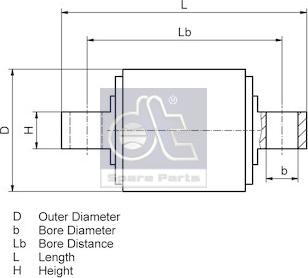 DT Spare Parts 3.67512 - Втулка, стабілізатор avtolavka.club