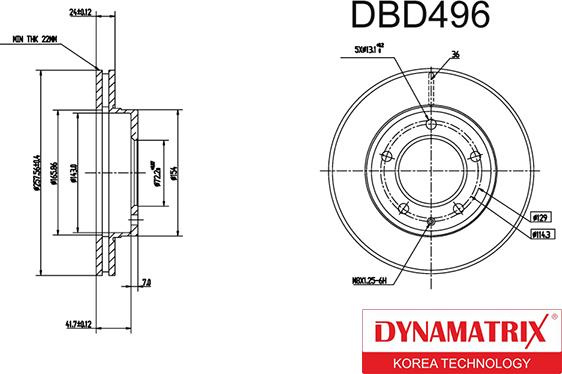 Dynamatrix DBD496 - Гальмівний диск avtolavka.club