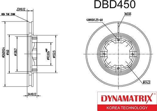 Dynamatrix DBD450 - Гальмівний диск avtolavka.club