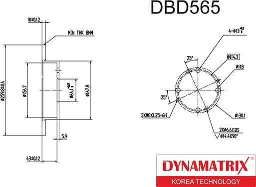 Dynamatrix DBD565 - Гальмівний диск avtolavka.club