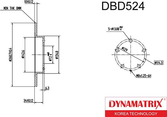 Dynamatrix DBD524 - Гальмівний диск avtolavka.club