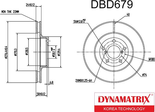 Dynamatrix DBD679 - Гальмівний диск avtolavka.club