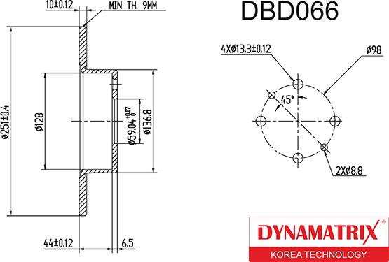 Dynamatrix DBD066 - Гальмівний диск avtolavka.club