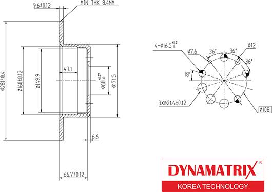 Dynamatrix DBD080 - Гальмівний диск avtolavka.club