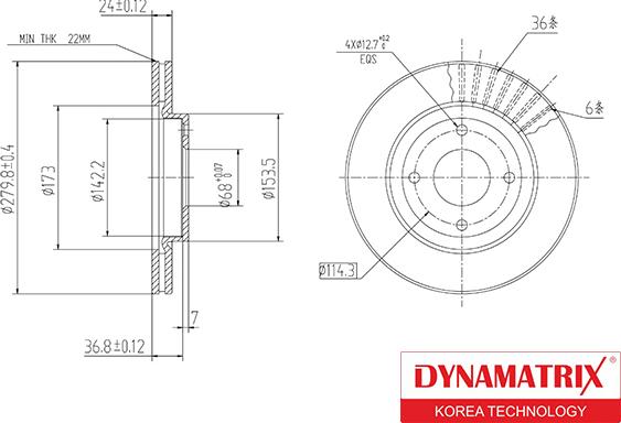 Dynamatrix DBD1940 - Гальмівний диск avtolavka.club