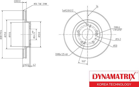 Dynamatrix DBD1496 - Гальмівний диск avtolavka.club